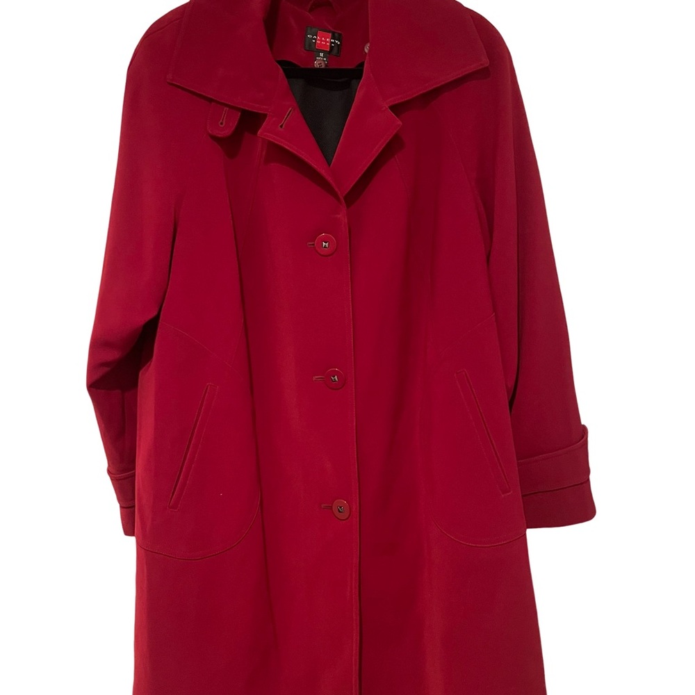 GALLERY WOMAN 1X A-LINE SWING COAT W/DETACHABLE LINING,  DROP SLEEVE, EX. COND.
